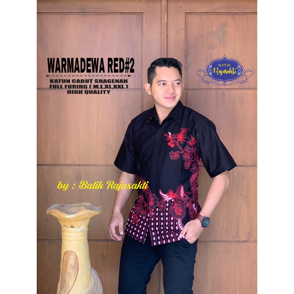 WARMADEWA RAJASAKTI KEMEJA BATIK SOLO PRIA LENGAN PENDEK LAPIS FURING ATASAN BATIK PREMIUM MODERN KATUN HALUS BAHUWIRYA  BANAMITRA BANAMITRA PUTIH BANGSAWAN BAYU PUTRA BERLIAN BIRU BHARATAYUDA BIMASENA BIRENDRA BIRU INDAH BRAHMAKERTA BRAHMAKERTA MERAH BUD