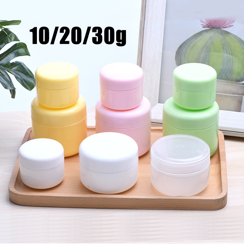 Warna-warni Untuk Kemasan Travel Kosmetik Travel Lotion Wajah Portable Bulat Round Aksesoris Cream Jar Botol Isi Ulang Sub-packing Box Multi Ukuran Reusable