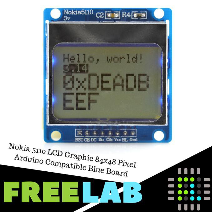 Nokia 5110 LCD Graphic 84x48 Pixel Arduino Compatible Blue Board