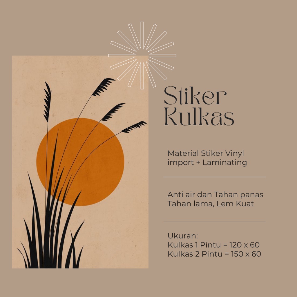 Stiker Kulkas 1 Pintu dan 2 Pintu motif Minimalist Kode MT-18 - FX