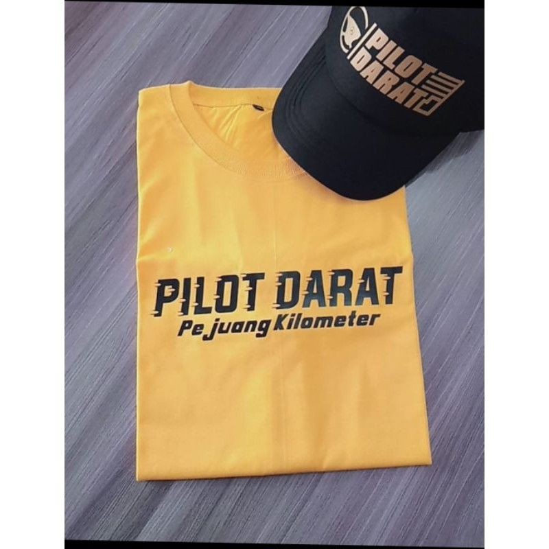 KAOS PILOT DARAT PEJUANG KILOMETER +TOPI PILOT KATUN COMBED