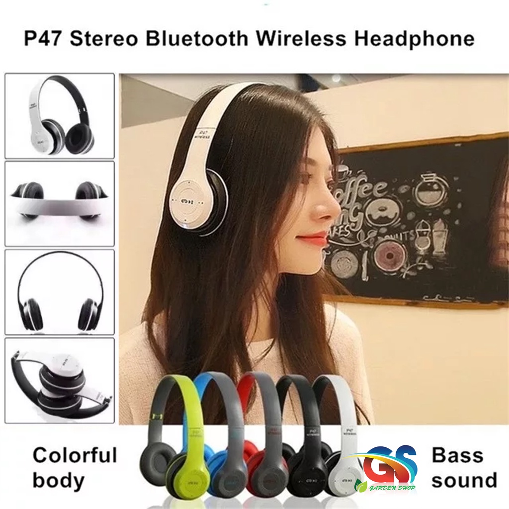 Headphone Bluetooth P47 Wireless Portable Bluetooth Headset Bass Earphone Audio Gaming Music