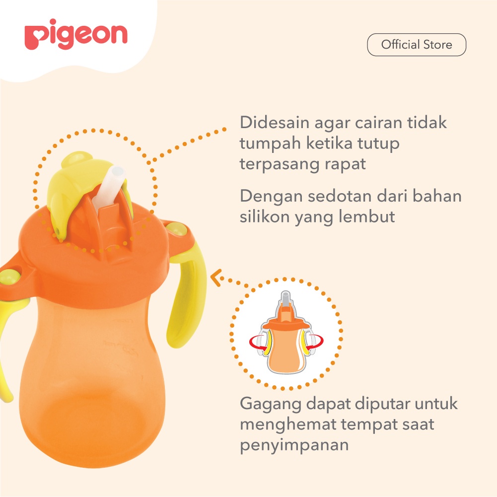 PIGEON Petite Straw Bottle | Botol Minum Bayi ada sedotan