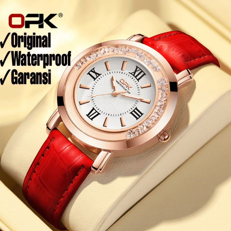 (COD) Jam Tangan Wanita Original OPK Anti Air Garansi Import Diamond glaze