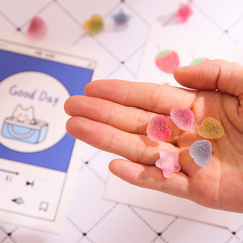 6 Pcs Cute Simulation Soft Candy Series Pushpins Creative Lovely Thumbtacks