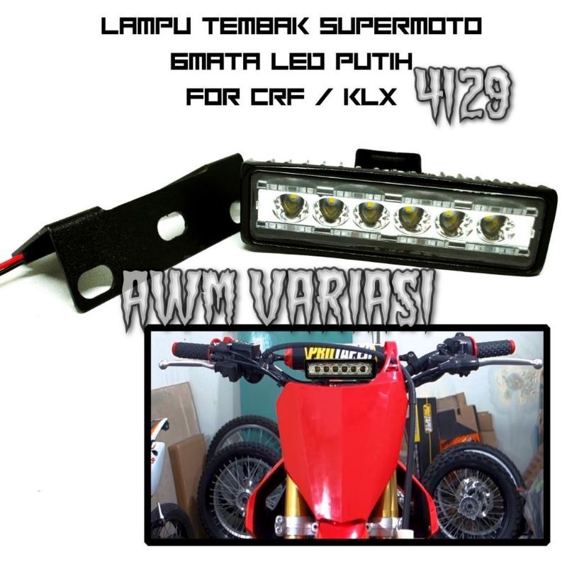 LED BAR SUPERMOTO HEADLAMP CRF KLX KTM VIAR LAMPU LED DEPAN