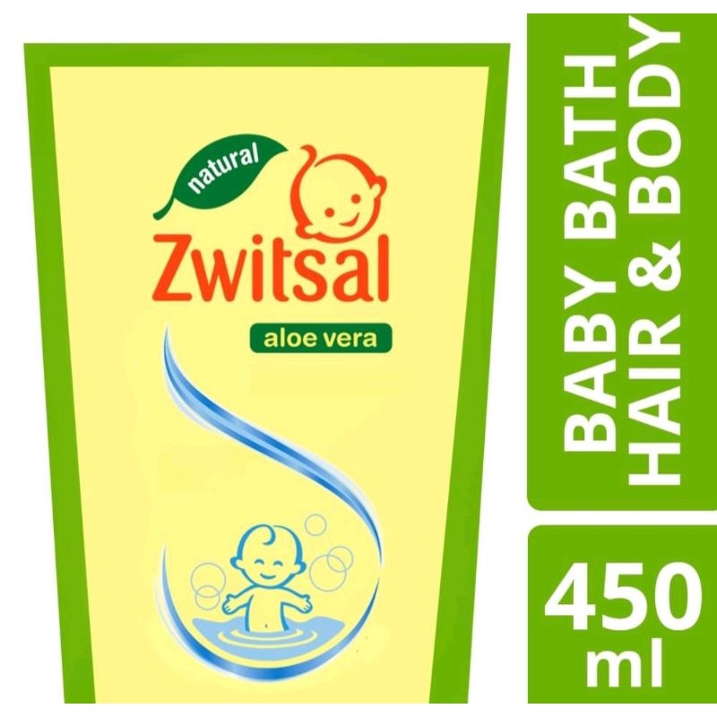 Zwitsal Baby Bath Hair And Body Natural Aloe Vera 450 ML