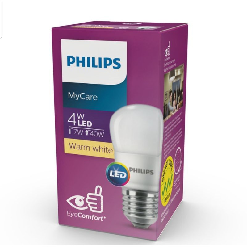 PHILIPS LED 4W KUNING 3000K E27 230V 4W WATT WARM WHITE MURAH BERGARANSI 4Watt