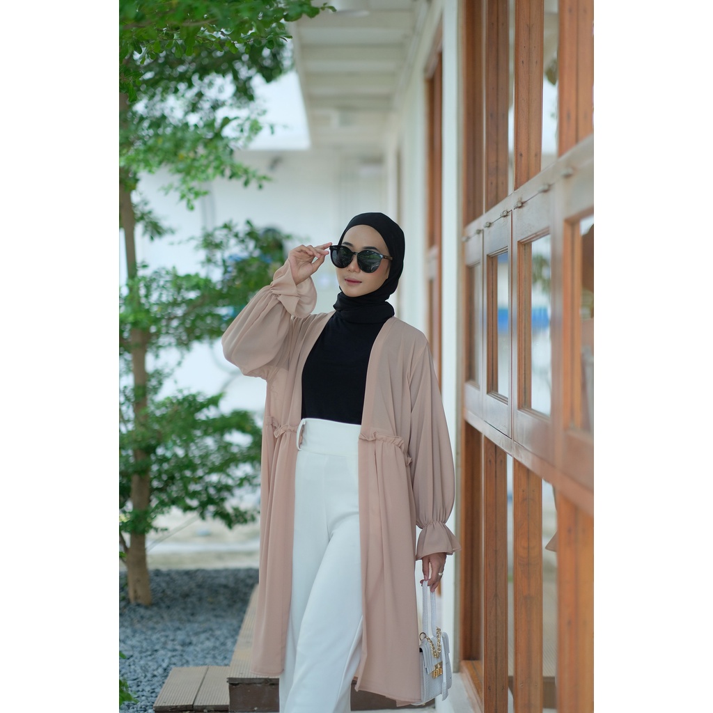 Delaya Long Outer Ceruty Premium High Quality/ Cardi Ceruty Termurah Hits Selebgram Pusatgrosir_solo-DELAYA OUTER MOCA