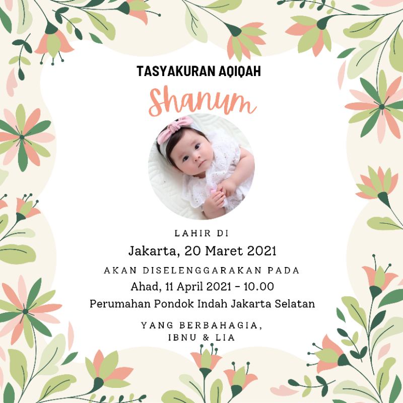 UNDANGAN AQIQAH DIGITAL BENTUK GAMBAR #5