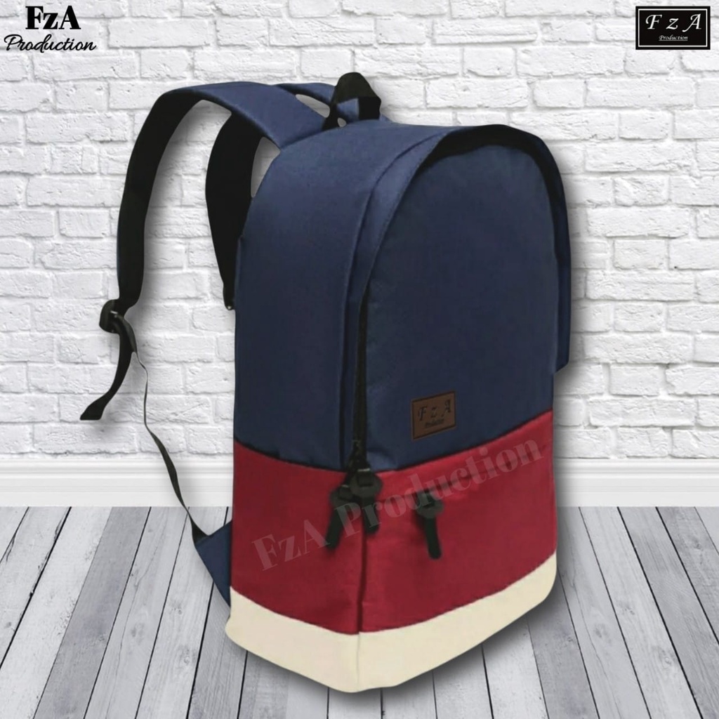 Tas Ransel Punggung Distro Casual Pria Wanita / Tas Ransel Laptop Original FzA FREE Waist Bag