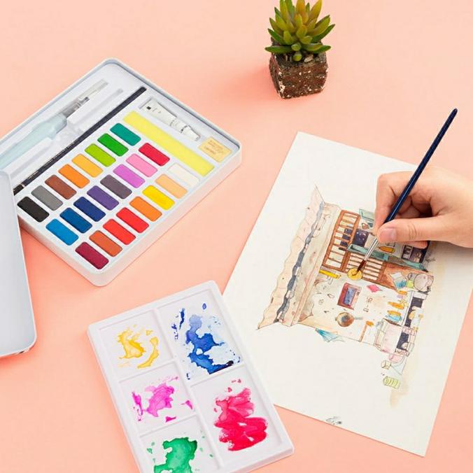 

Deli 36 Solid Water Colour - Paket Belajar Watercolor