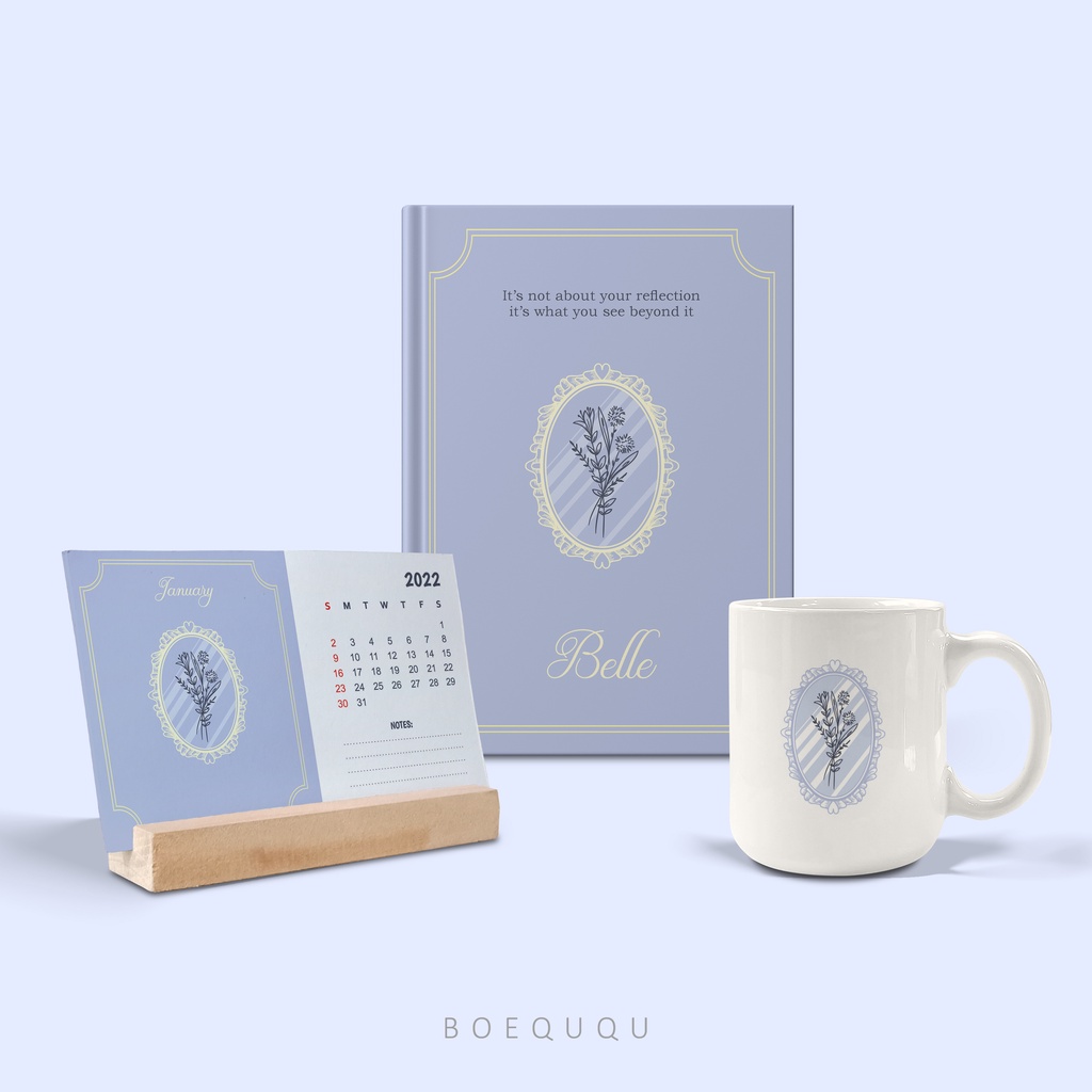 

WFH SET - The Mirror 3in1 Notebook A5 Mug dan Calender 2024 Custom Design / Paket Hampers Natal Unik