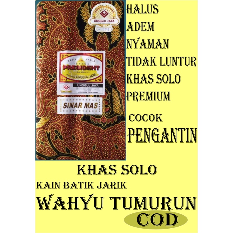 Kain Batik Jarik Asli Original Solo Surakarta Motif Wahyu Tumurun 2024