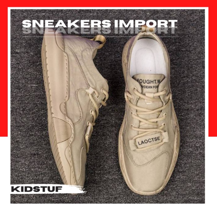 Coklat Import - Sepatu Sneaker Pria Import Laoctse Coklat Abu Abu Hitam