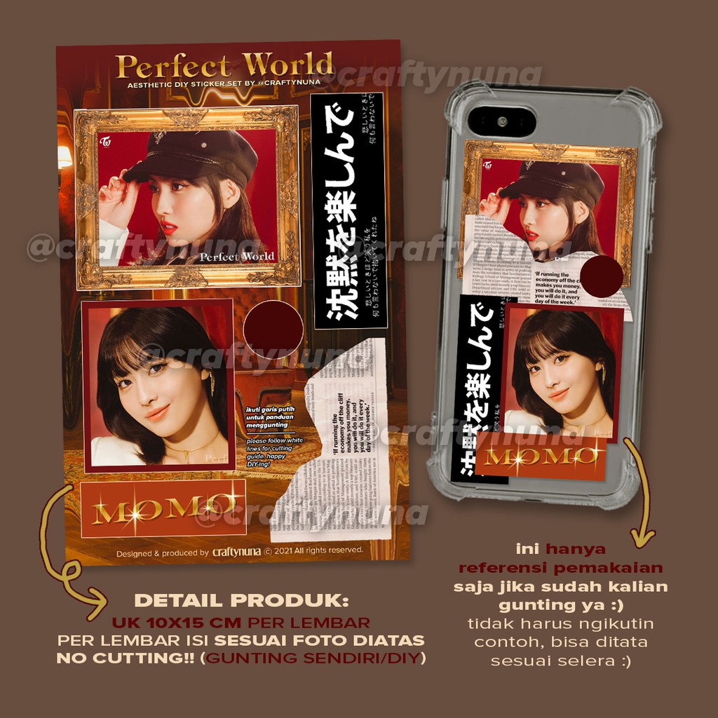 (TW-002) TWICE Japan Sticker Set Perfect World Kura Kura DIY stiker hp album 2021 kpop case aesthetic deco