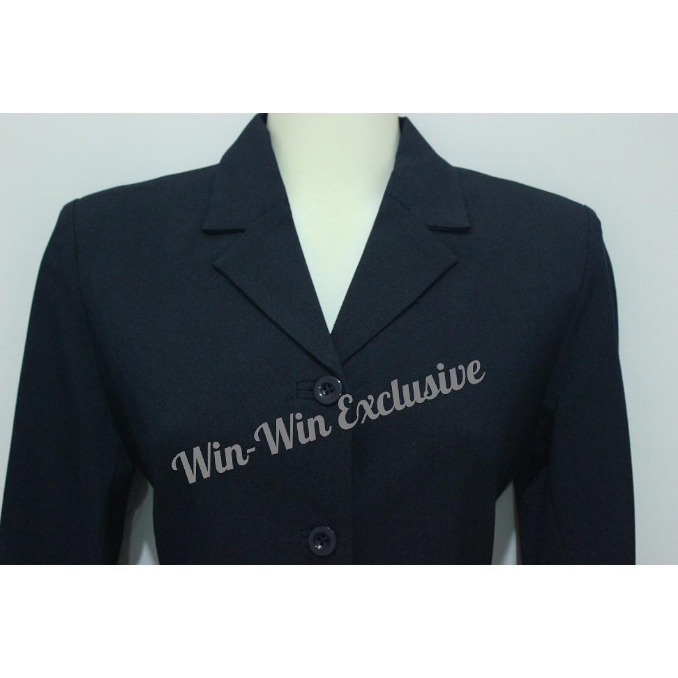 Win Win Set Blazer Kerja Kantor PNS Wanita Warna Biru Dongker
