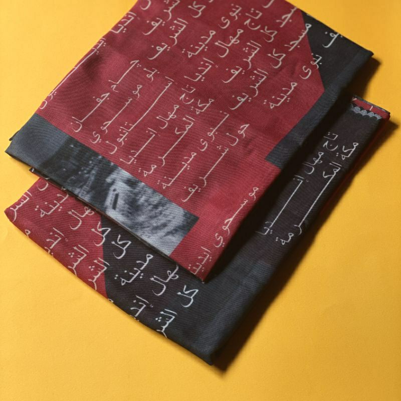 Hijab Koran Arab Motif Voal Segi Empat Warna