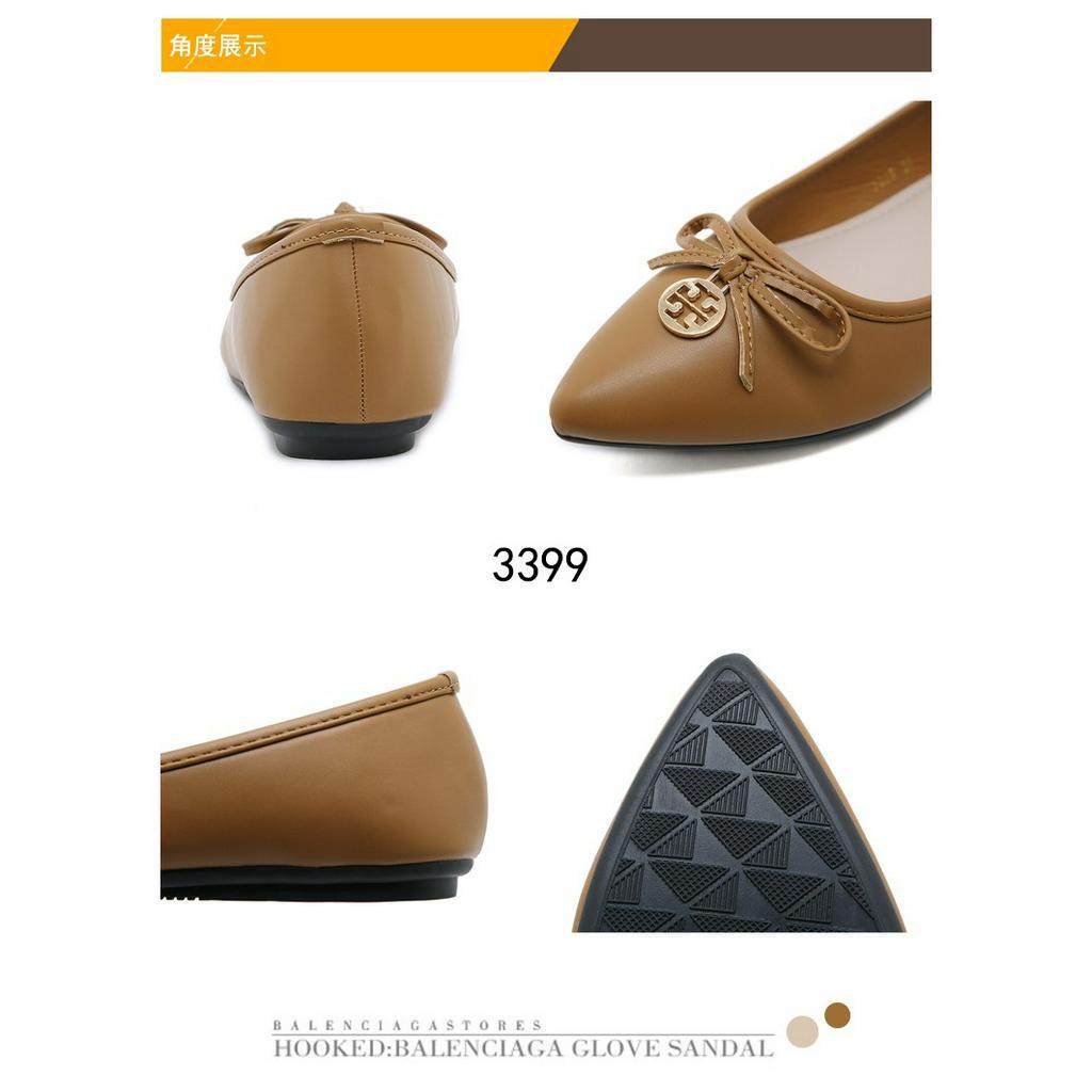 T 3399 Leather Ballerina Flats Shoe