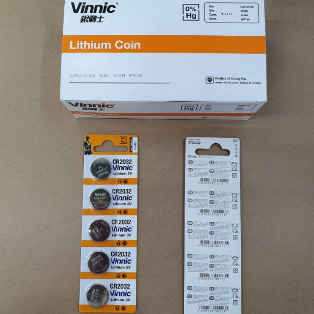 Vinnic CR 2032 Lithium Battery 3V Original Baterai Vinnic CR2032 3V