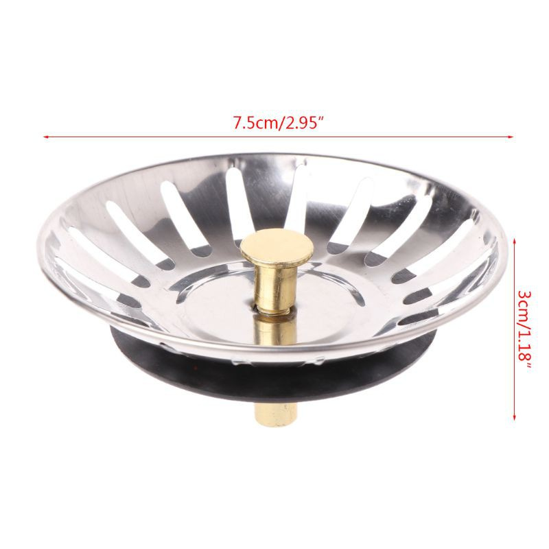 CRE  Kitchen Stainless Steel Basin Drain Dopant Sink Strainer Basket Waste Filter