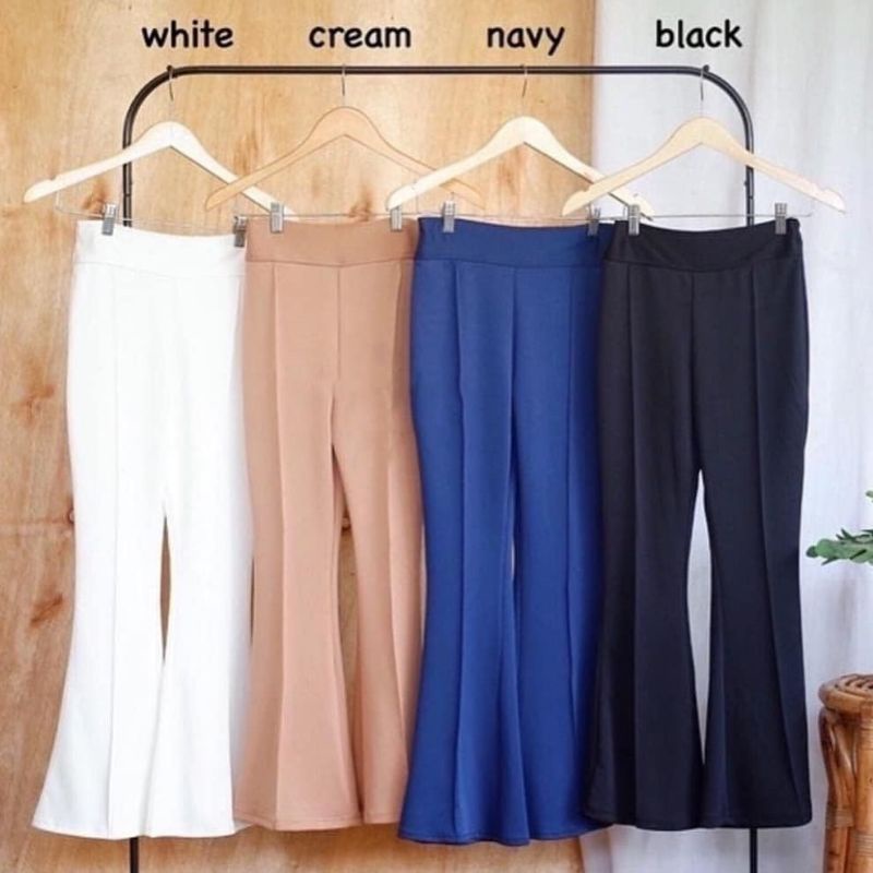 Celana cutbray cubit scuba // cutbray highwaist ( BISA COD)