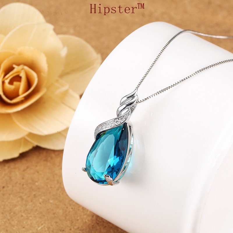 Hot Sale Classic Fashion Temperament Natural Sapphire Pendant Necklace