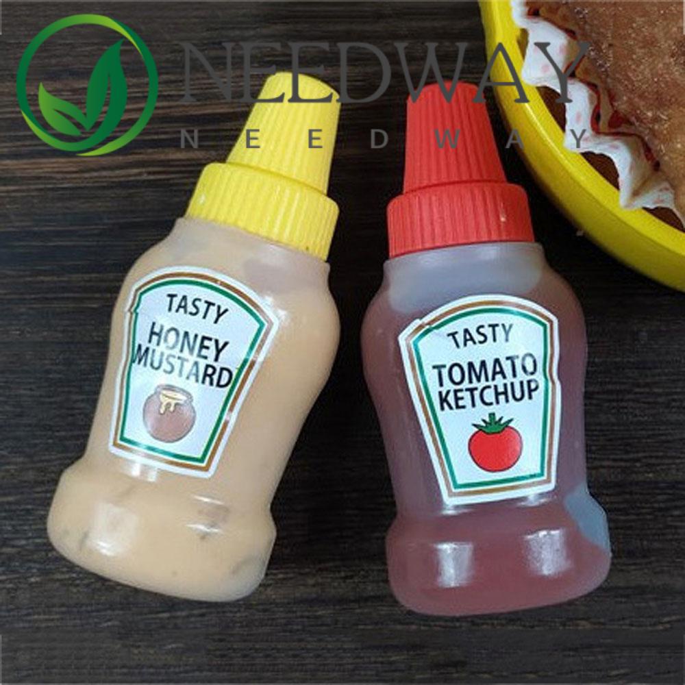 2 Pcs / set Botol Saus Tomat Kotak Makan Siang Portabel Model Remas Ukuran 25ML Anti Bocor