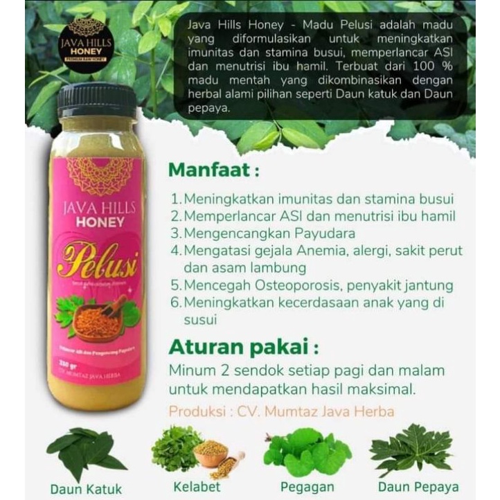 MADU PELUSI JAVAHILLS HONEY / MADU PELANCAR ASI / MADU HERBAL