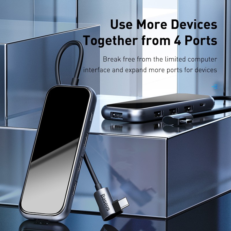 BASEUS MULTI-FUNCTIONAL USB TYPE C HUB TO 4PORT USB 3.0