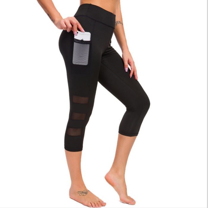 Celana Legging Sport 3/4 Wanita Import Bahan Premium ada Kantong