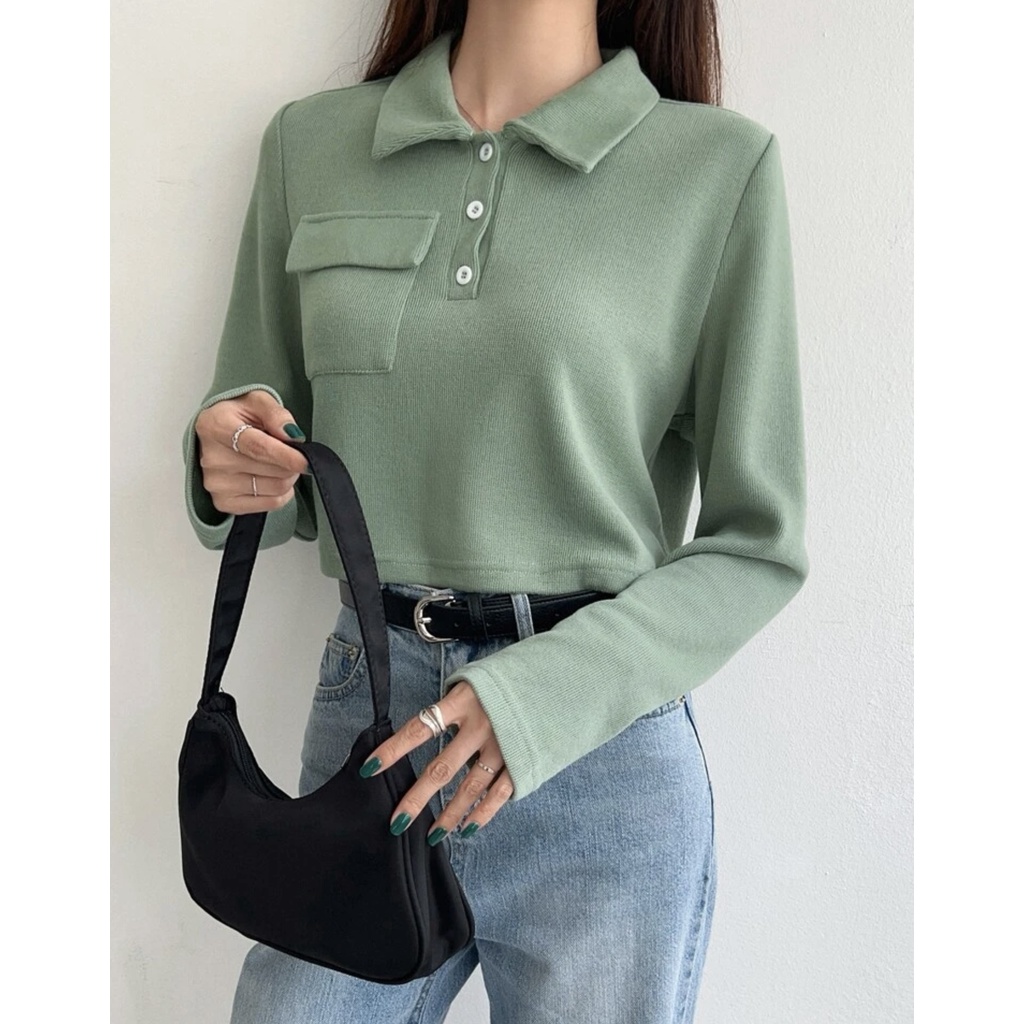 BLOUSE CROP - BLOUSE KOREA - RUBRA BLOUSE