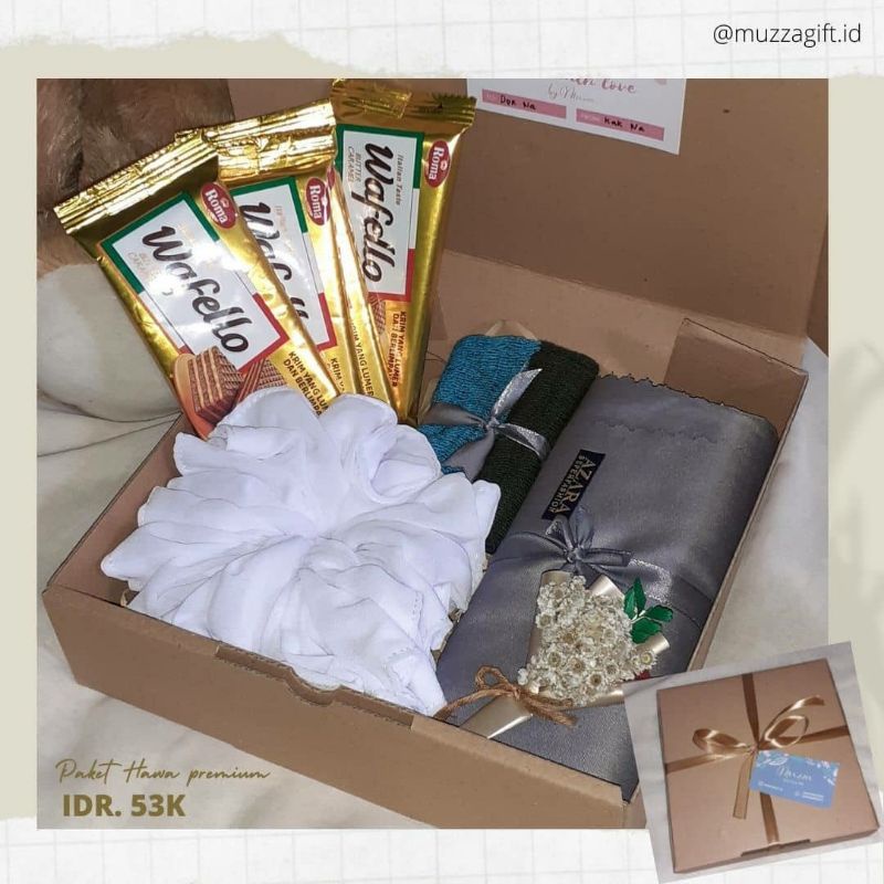 

Hampers muzzagift Hawa Premium | Hampers Ulang Tahun/Pernikahan/Wisuda