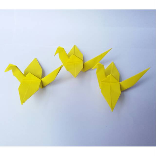 Per 3 Origami Burung Bangau Polos Shopee Indonesia