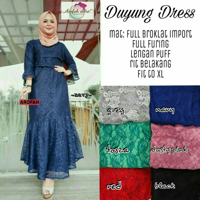 Duyung Mermaid Longdress Gamis Pesta Brokat Lebaran Raya Dress