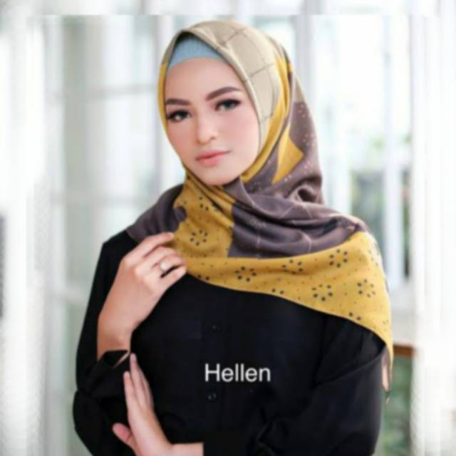 HIJAB VOAL SEGIEMPAT MOTIF || Pulau Helen