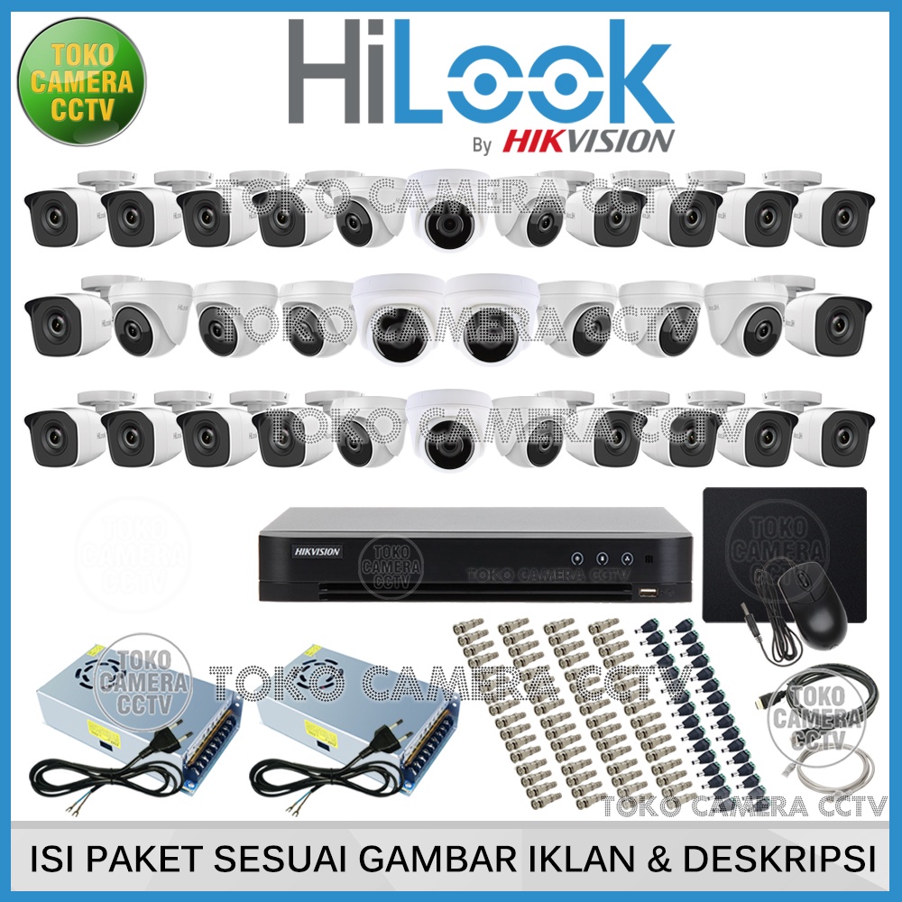 PAKET CCTV HILOOK 2MP 32 CHANNEL 32 KAMERA