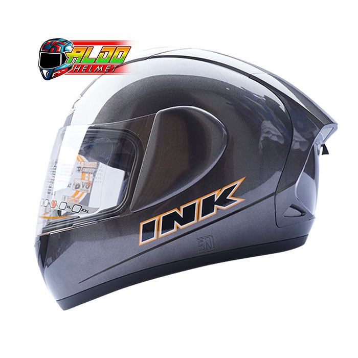 HELM INK CL MAX SOLID GUN METAL ORIGINAL JUAL FULL FACE JPX KYT - SIZE M