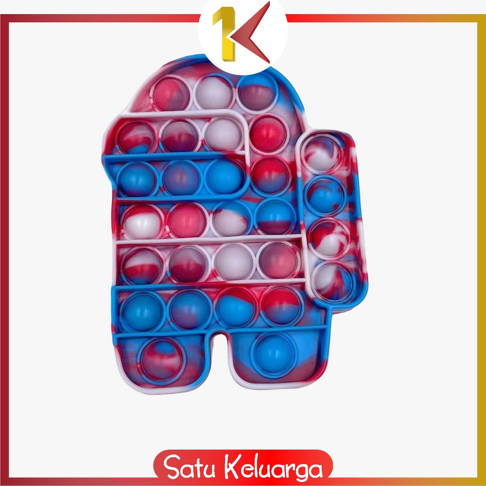 SK-M131 Mainan Pop It Rainbow Karakter Fidget Push Pop It Among Us Bulat Tik Tok Pop Its Mainan Anak-6