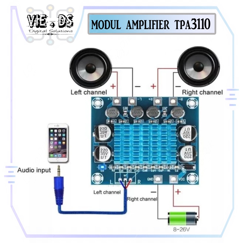 tpa 3110 mini stereo power amplifier 2x30watt