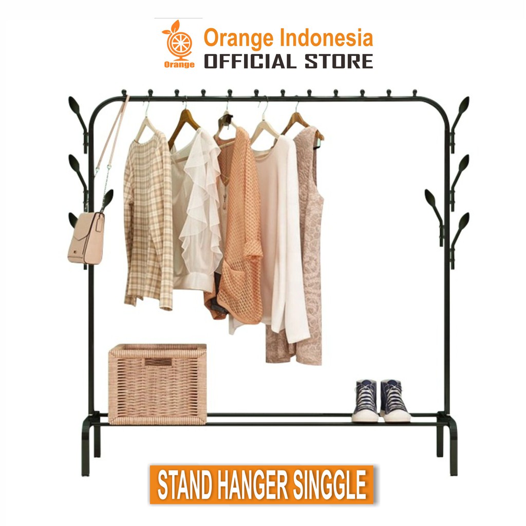 Rak Stand Hanger Double dan Stand Hanger Single Gantungan Baju Berdiri Kuat 40kg WHFURNITURE