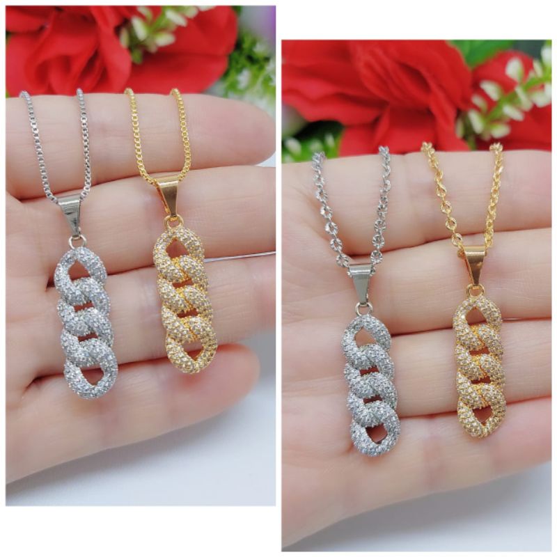 Set Kalung+Liontin Xuping Permata Lapis emas 18k 065.066