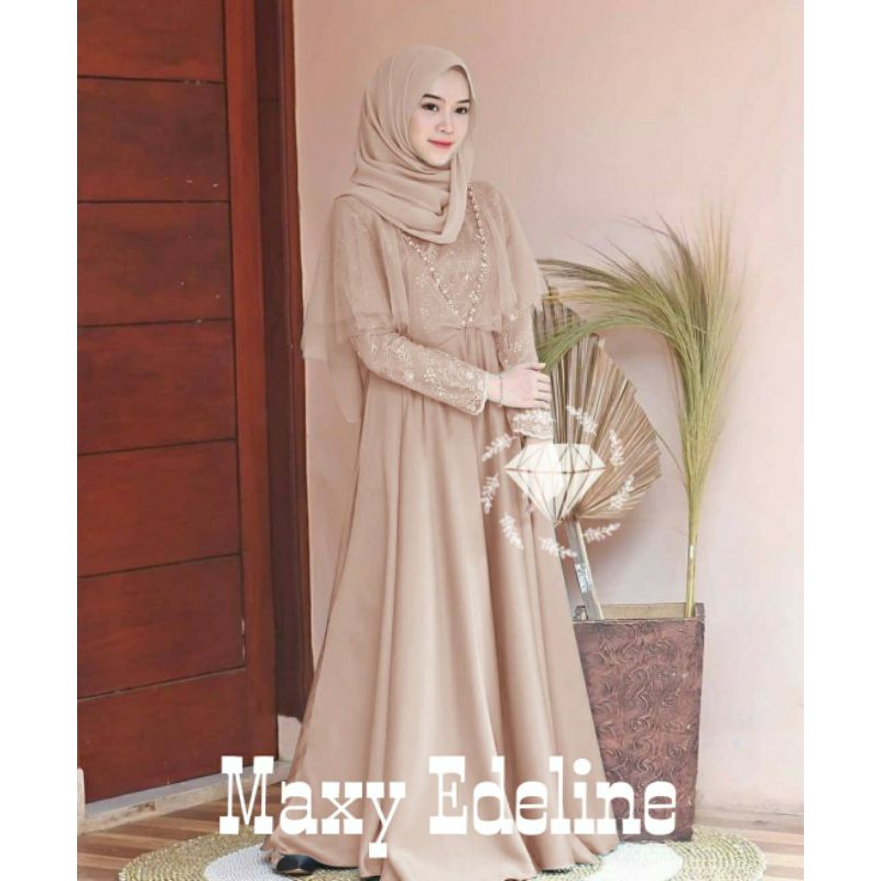 PCS MAXY EDELINE BRUKAT MOSCREPE MR ADA VIDEO REVIEW ASLI PRODUK PAKAIAN WANITA DRESS GAMIS