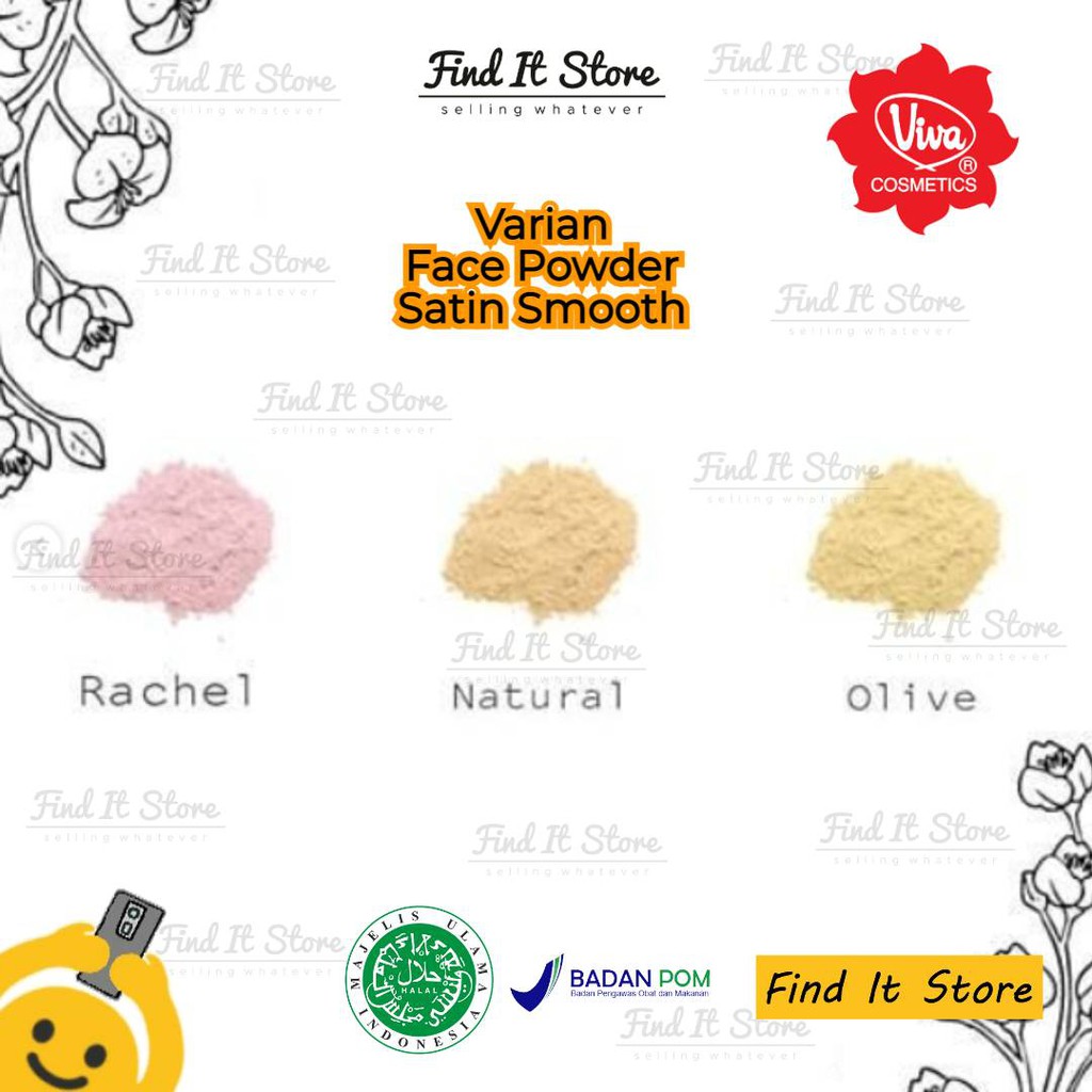 Viva Bedak Tabur Zak Face Powder Satin Smooth Sachet 10gr | 15gr | 25gr | BPOM | Halal