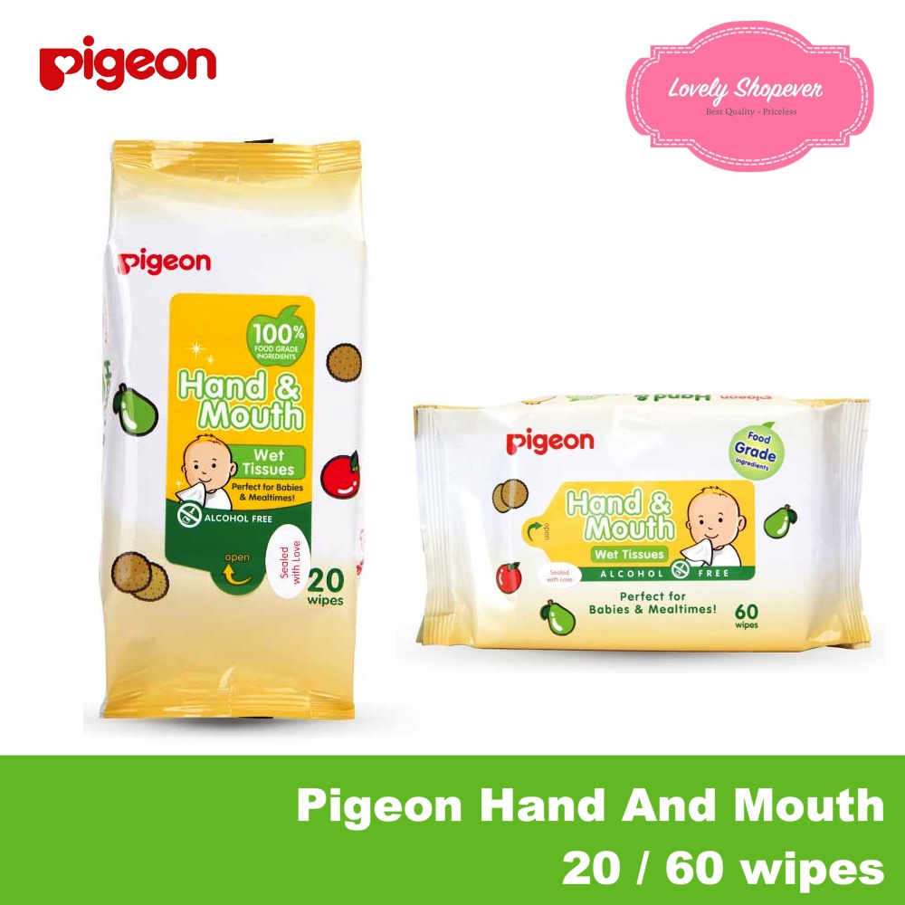 PIGEON BABY WIPES WET TISSUE BASAH TISUPURE WATER HAND &amp; AND MOUTH ANTIBACTERIAL ANTI BACTERIAL 82 60 20 SHEET REFILL