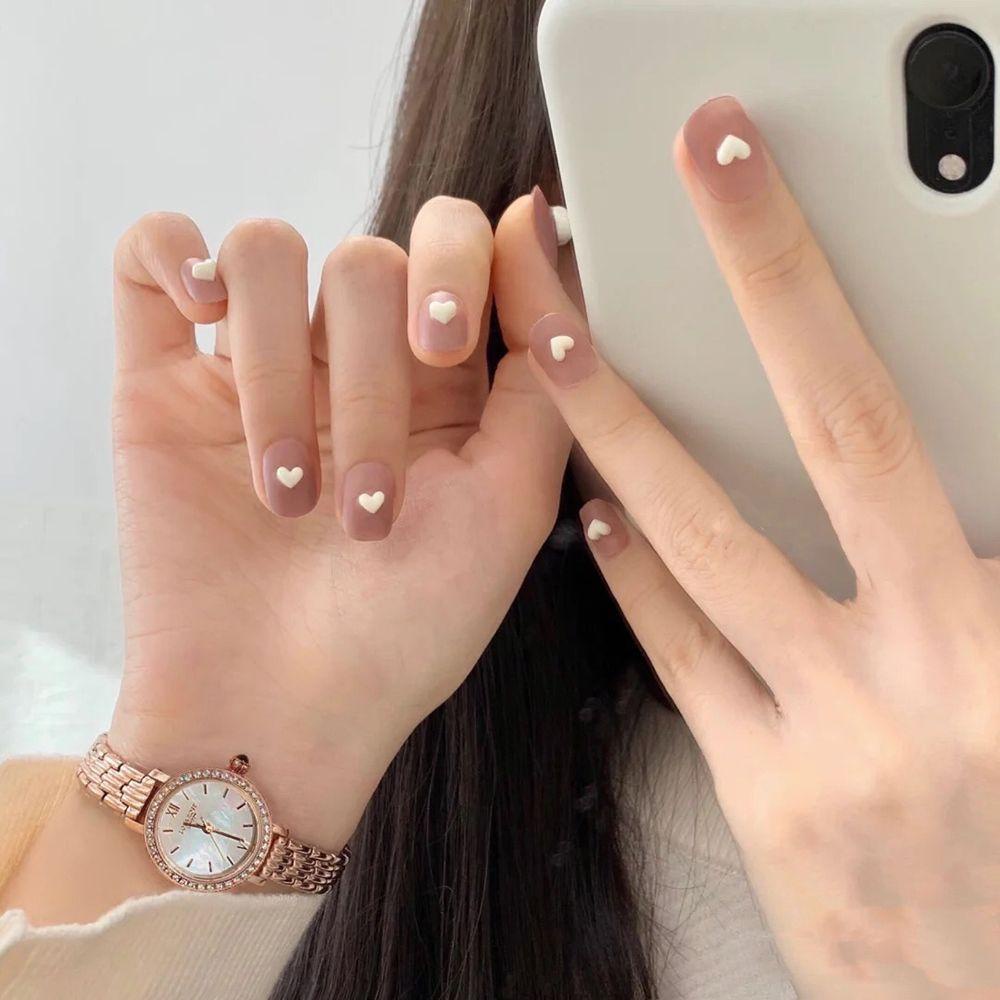 AUGUSTINA Agustina Cinta Perhiasan Nail Art Mutiara Putih Fashion Bola Baja DIY Hiasan Kuku