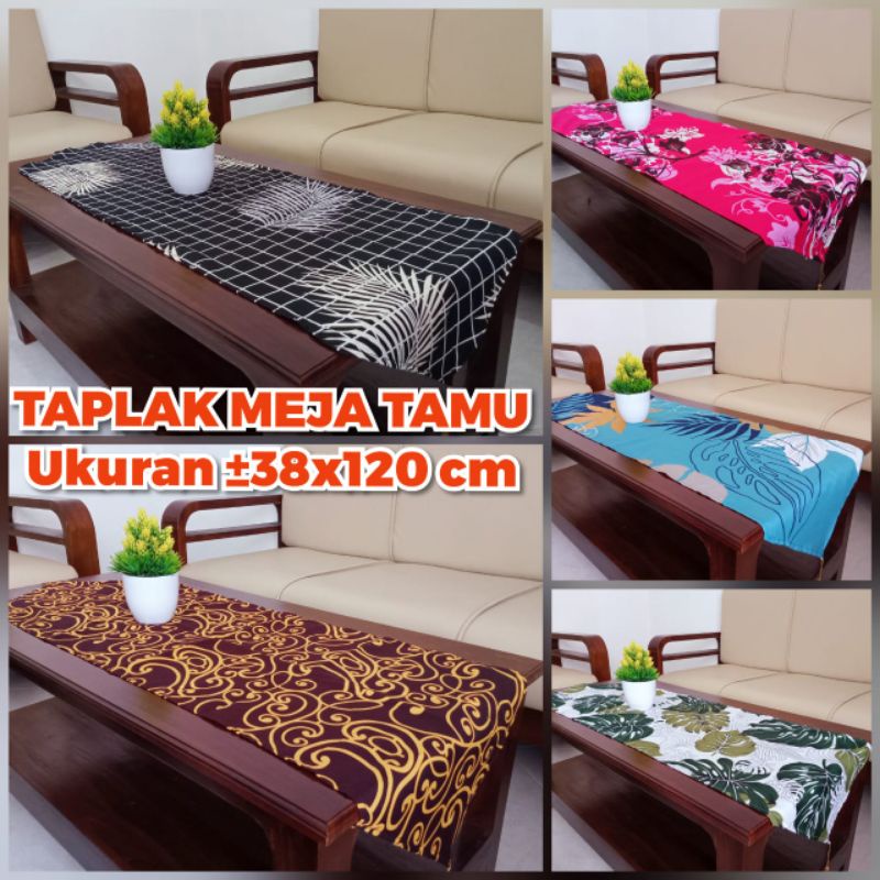 TAPLAK MEJA TAMU MINIMALIS TABLE RUNNER PANJANG LANCIP ANEKA MOTIF