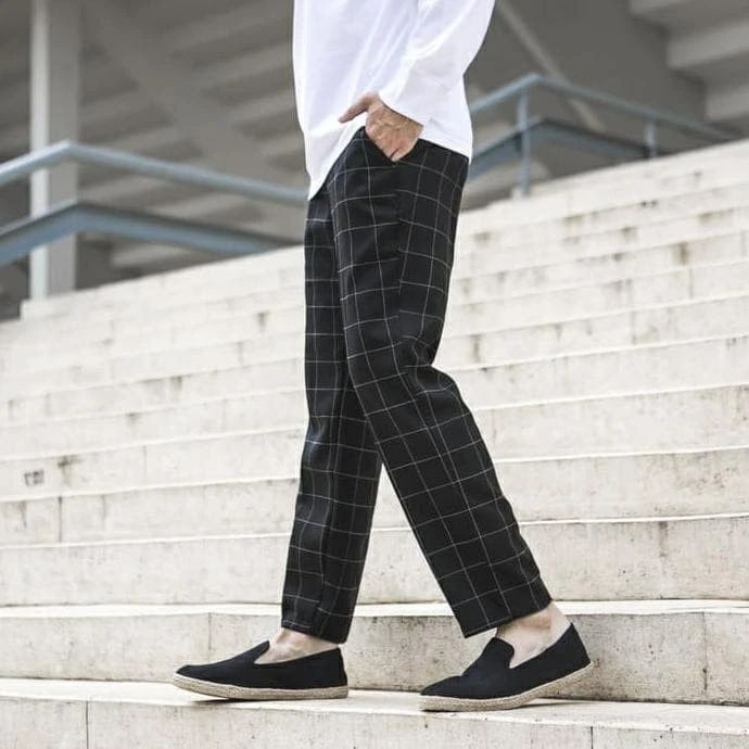 Celana Tartan Kotak-Kotak Long Pants Slimfit Distro Motif Paling Trend Anak Muda