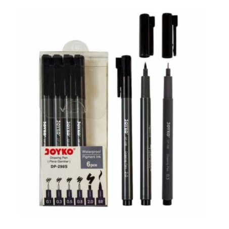 

Pendrawing- Drawing Brush Pen 0.1 0.3 0.5 0.8 2.0 Permanen Hitam Joyko Dp-298S -Drawing-Pen.
