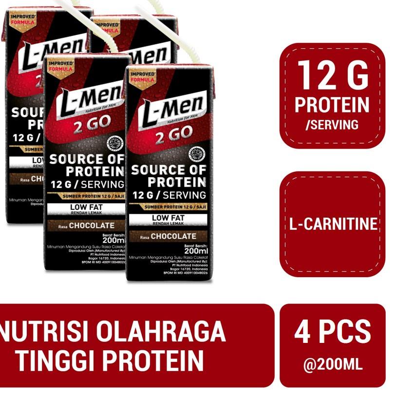 

Paling Dicari|LR11|4 Pack - L-Men Hi Protein 2 Go Chocolate 200 ml RTD Ready to Drink - Suplemen Tinggi Protein Siap Minum